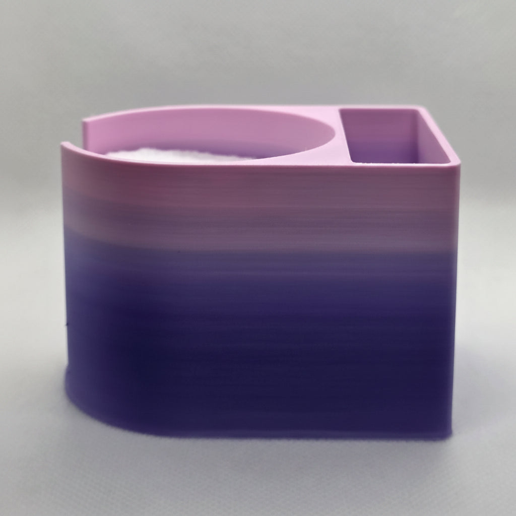 makeup pad holder in gradient pink and purple