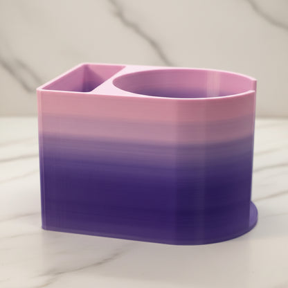 makeup pad holder in gradient pink and purple