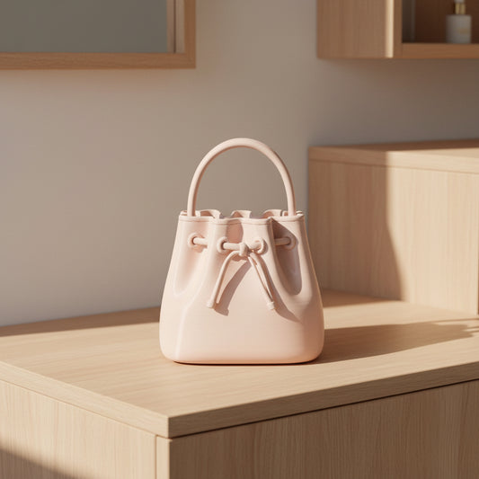 Bag shaped makeup holder
