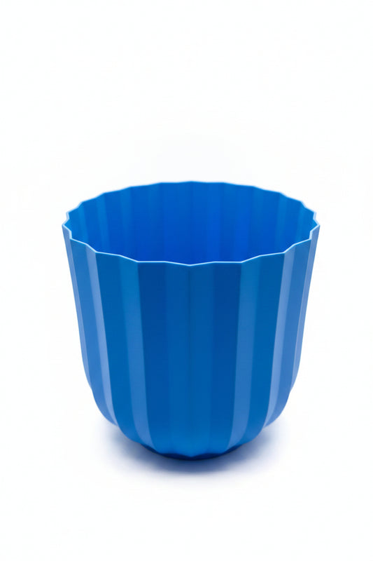 Blue flower pot on a white background